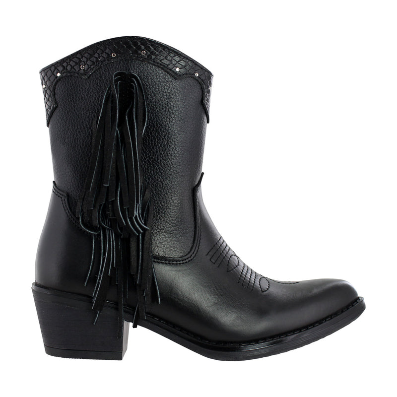 Bota Vaquera Mujer 96121 Davina Piel Negro