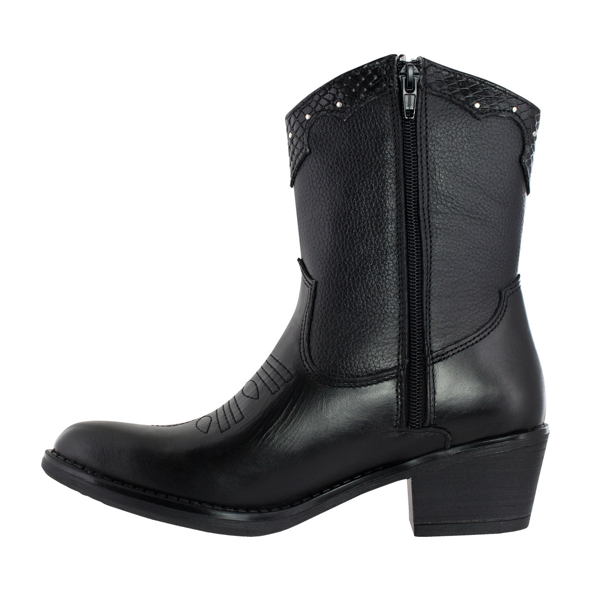 Bota Vaquera Mujer 96121 Davina Piel Negro