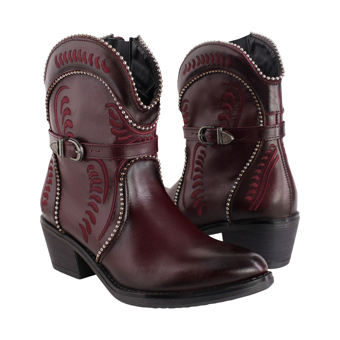 Bota Vaquera Mujer 96150 Piel Vino