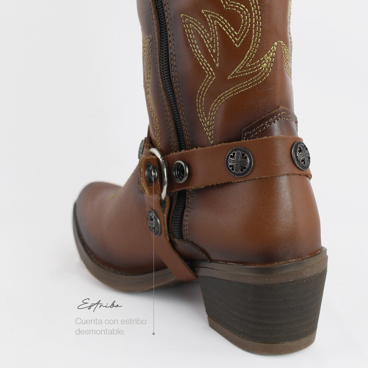 Bota Vaquera de Mujer 96390 Piel Davina Maple