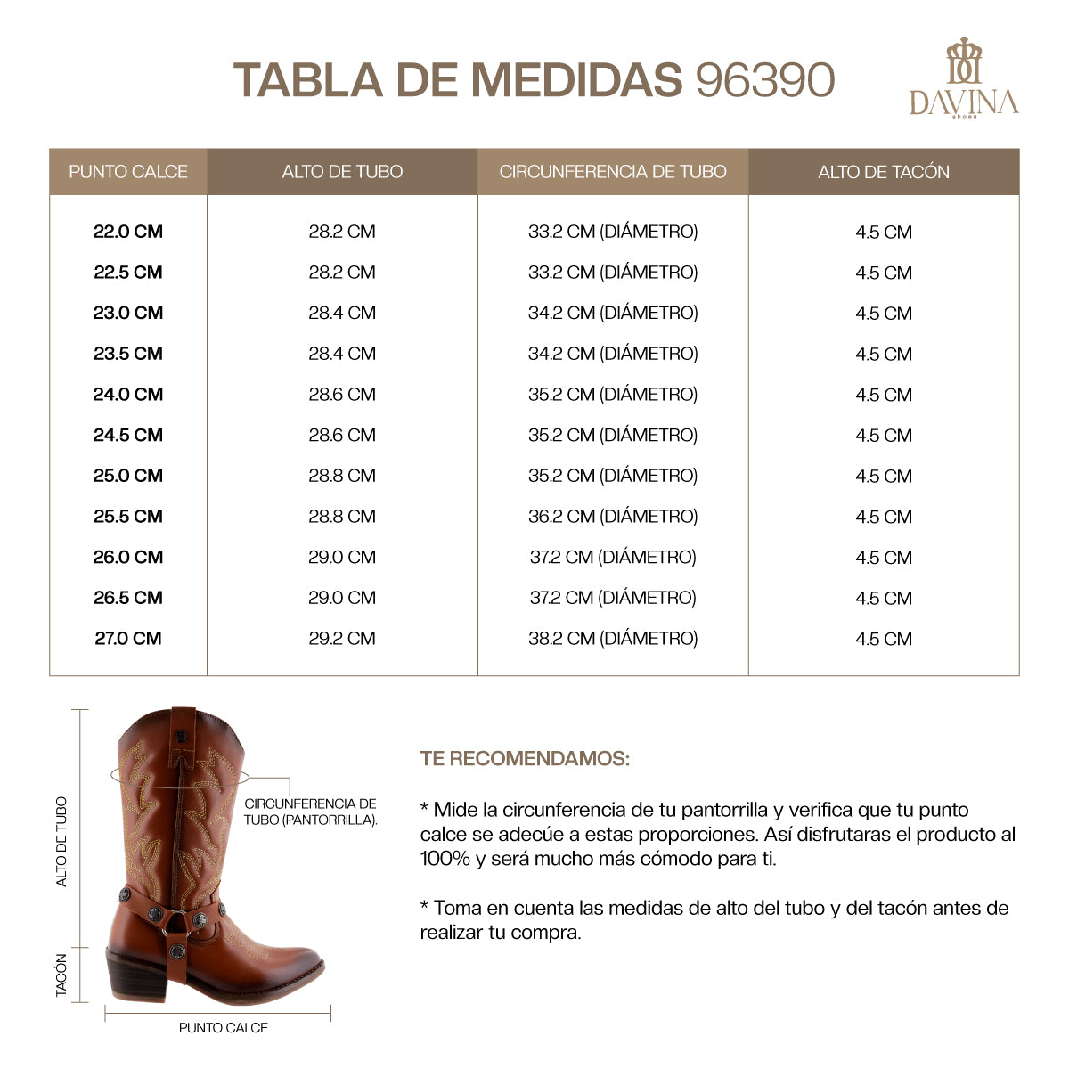 Bota Vaquera de Mujer 96390 Piel Davina Maple