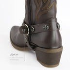 Bota Vaquera Dama 96390 Piel Davina Café Oscuro