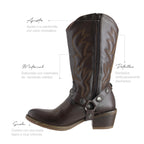 Bota Vaquera Dama 96390 Piel Davina Café Oscuro