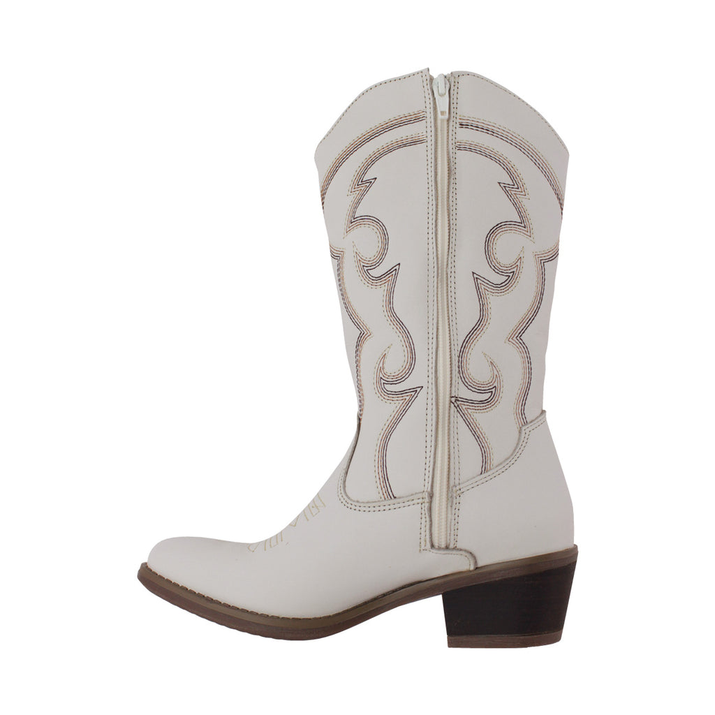 Bota Vaquera Mujer 96393 Davina Piel Marfil