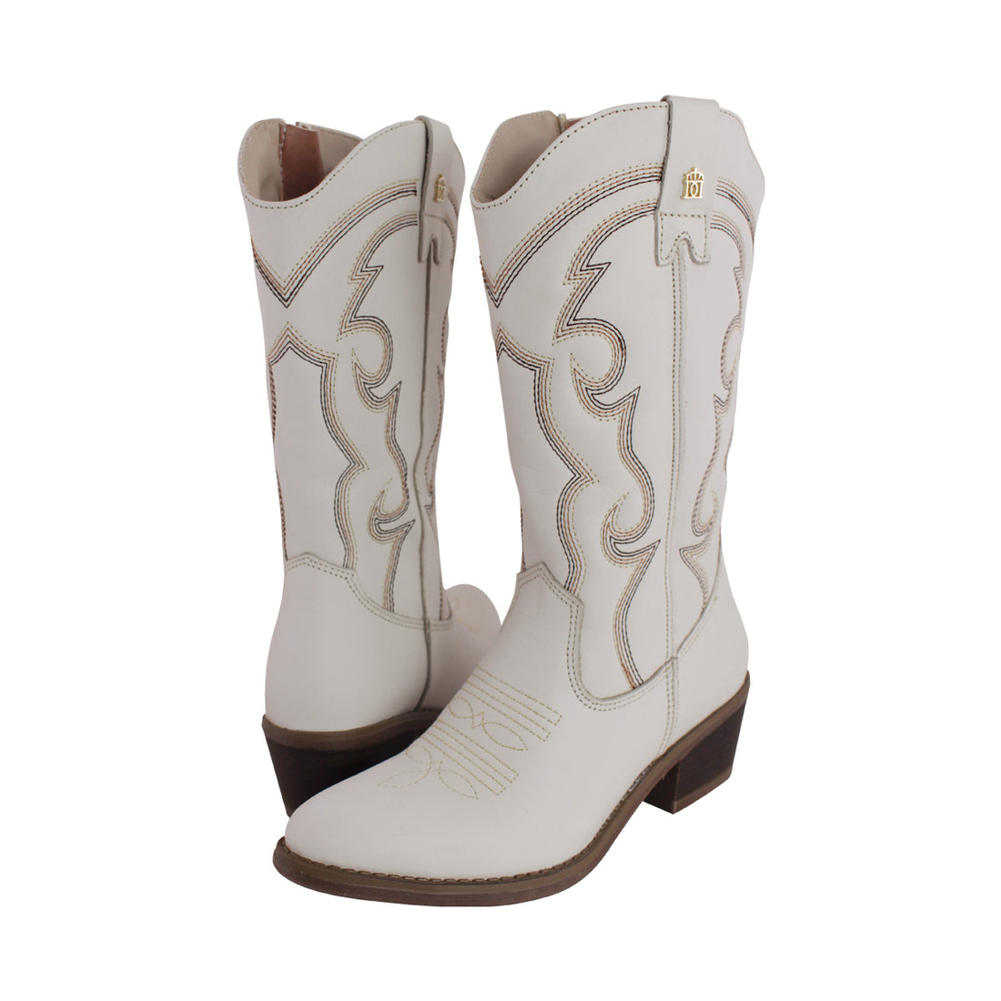 Bota Vaquera Mujer 96393 Davina Piel Marfil