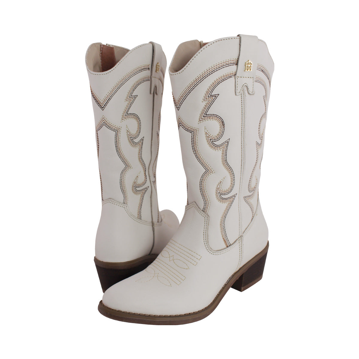 Bota Vaquera Mujer 96393 Davina Piel Marfil