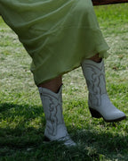 Bota Vaquera Mujer 96393 Davina Piel Marfil
