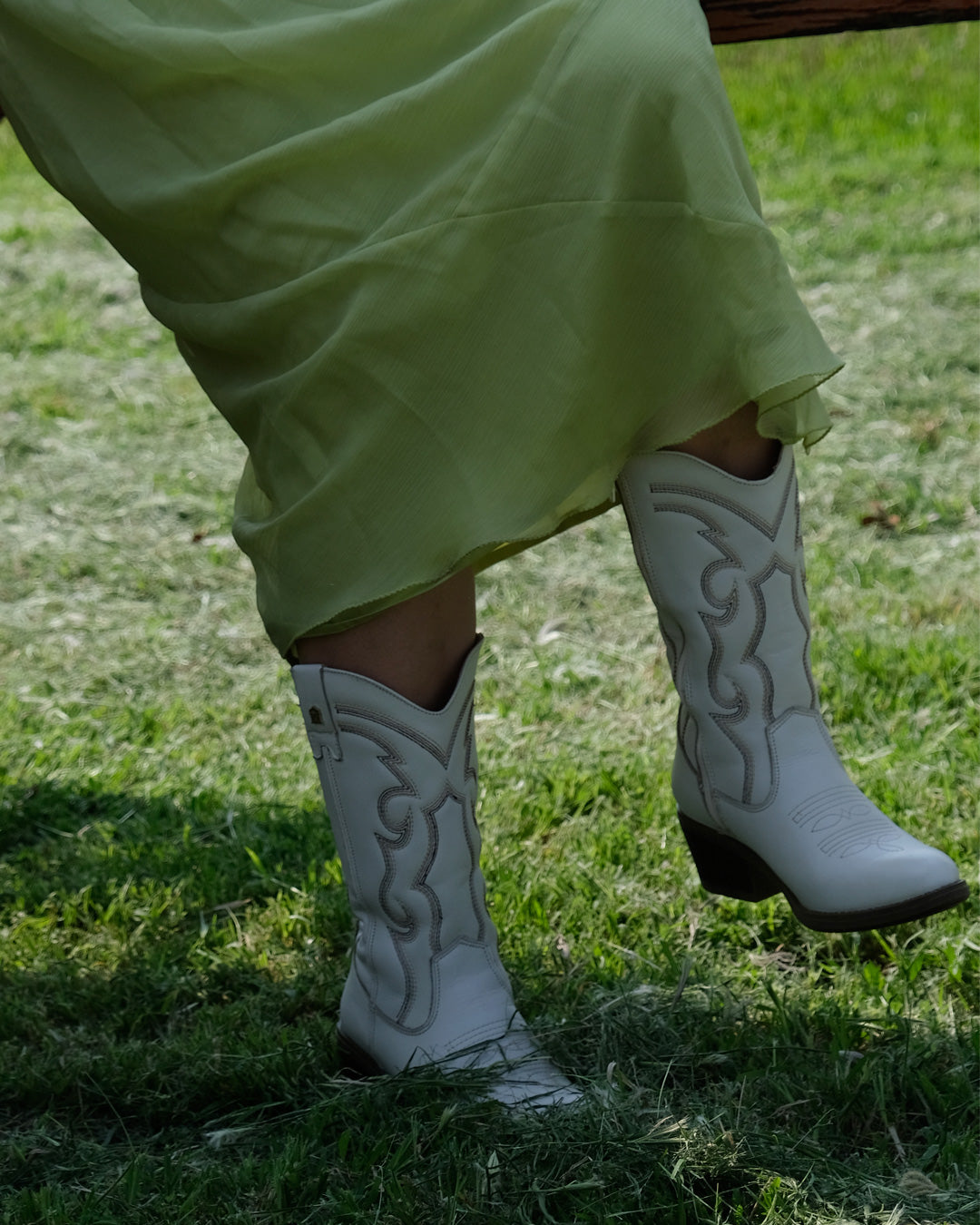 Bota Vaquera Mujer 96393 Davina Piel Marfil