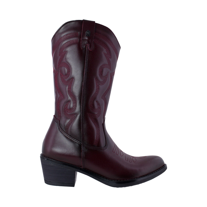 Bota Vaquera Mujer 96393 Davina Piel Vino