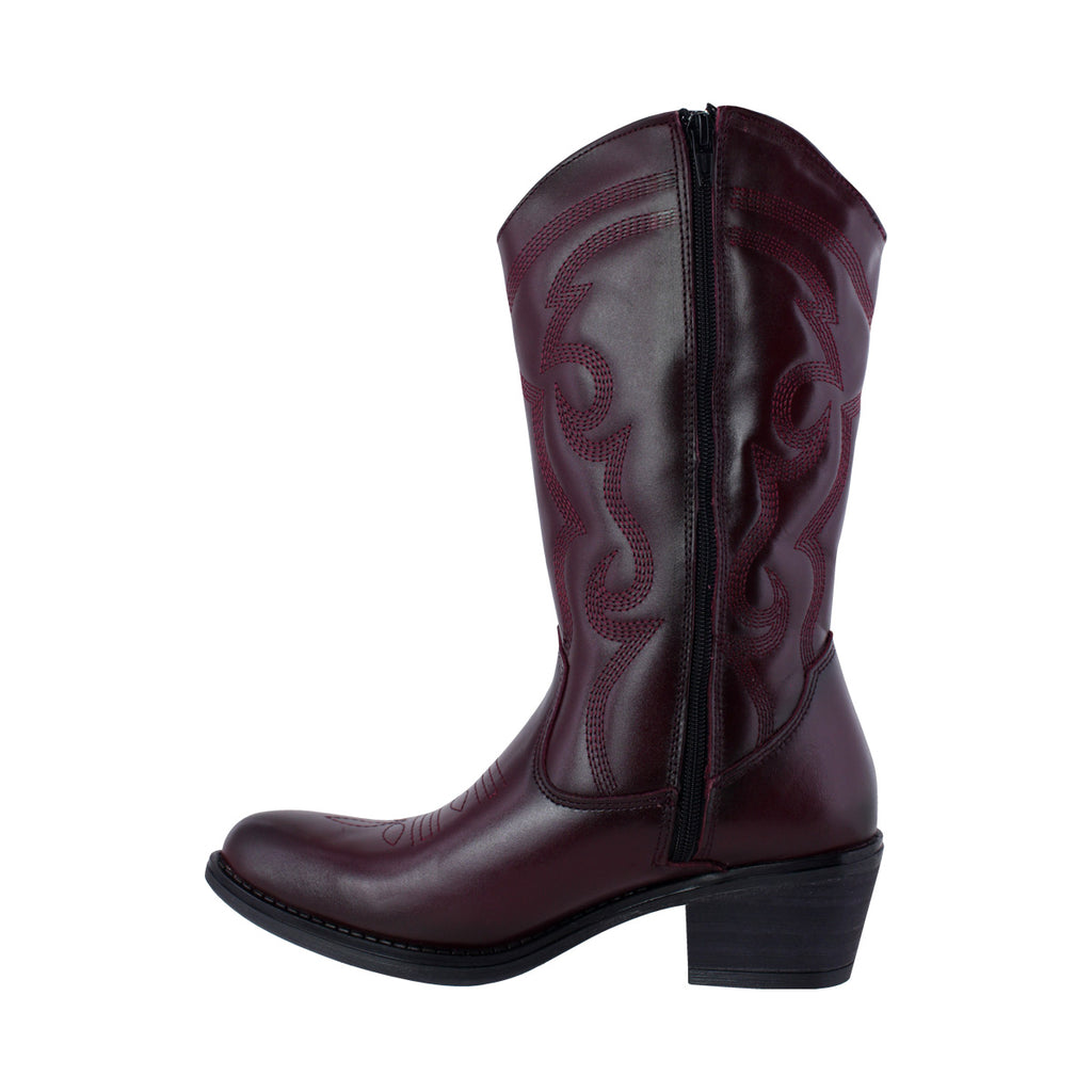 Bota Vaquera Mujer 96393 Davina Piel Vino