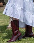 Bota Vaquera Mujer 96393 Davina Piel Vino