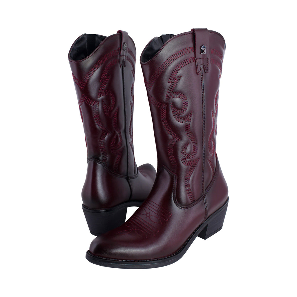 Bota Vaquera Mujer 96393 Davina Piel Vino