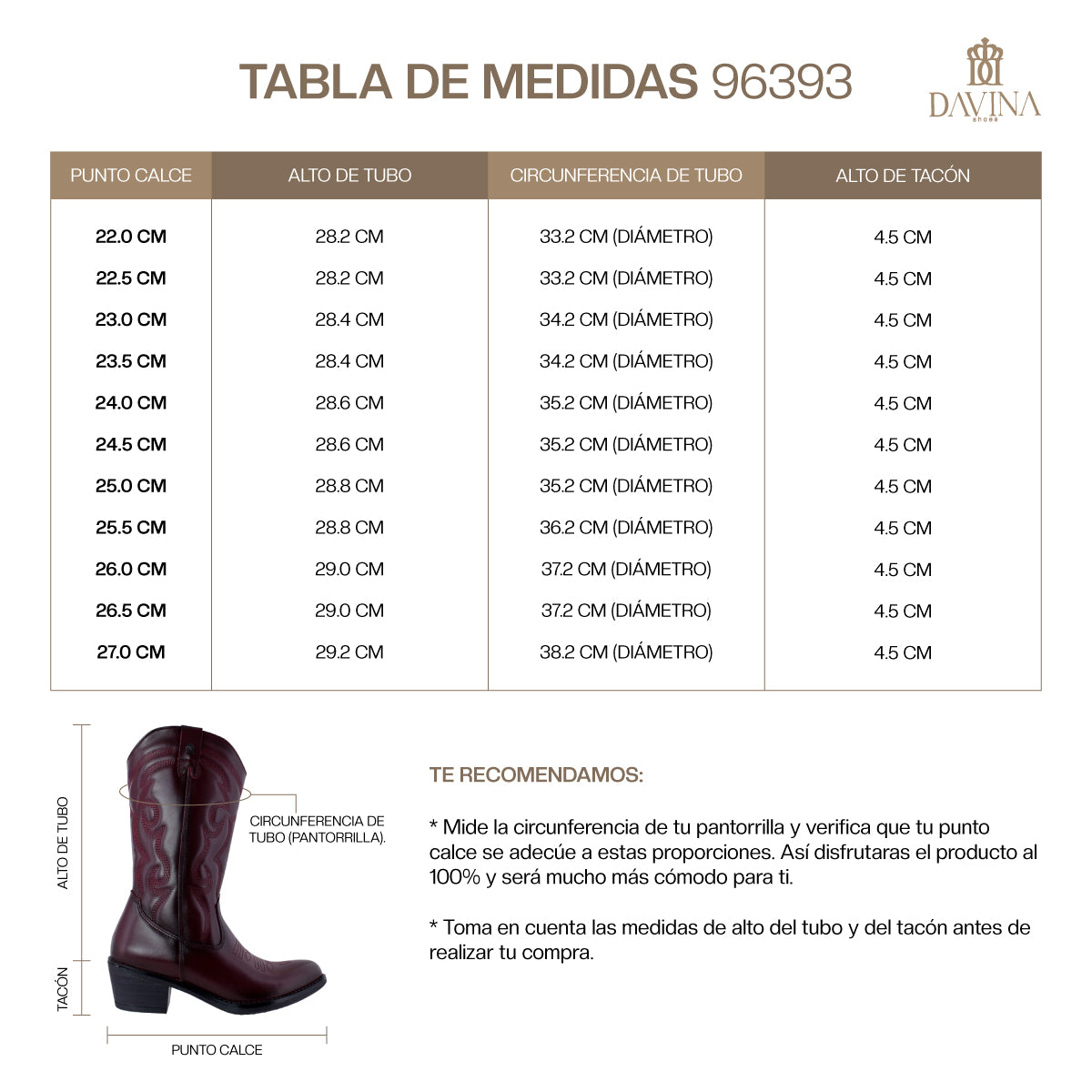 Bota Vaquera Mujer 96393 Davina Piel Vino