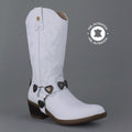 Bota Vaquera Mujer 96395 Piel Blanca Corazones