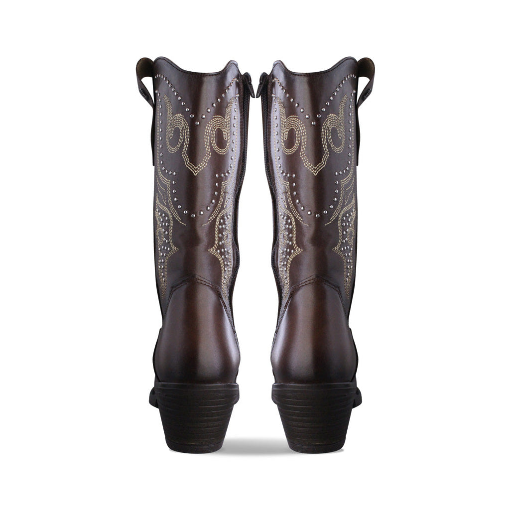 Bota Vaquera Mediana Mujer 96397 Davina Piel Brandy