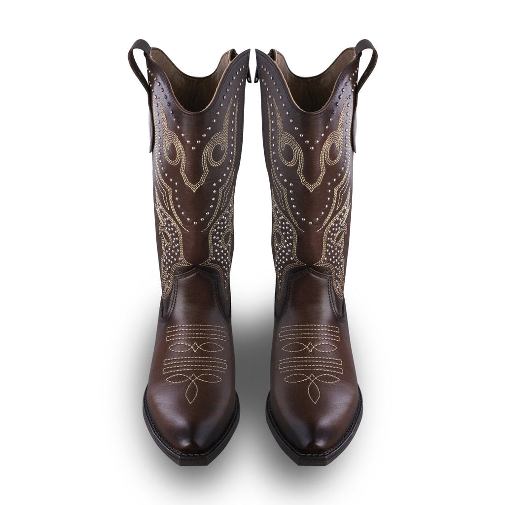 Bota Vaquera Mediana Mujer 96397 Davina Piel Brandy