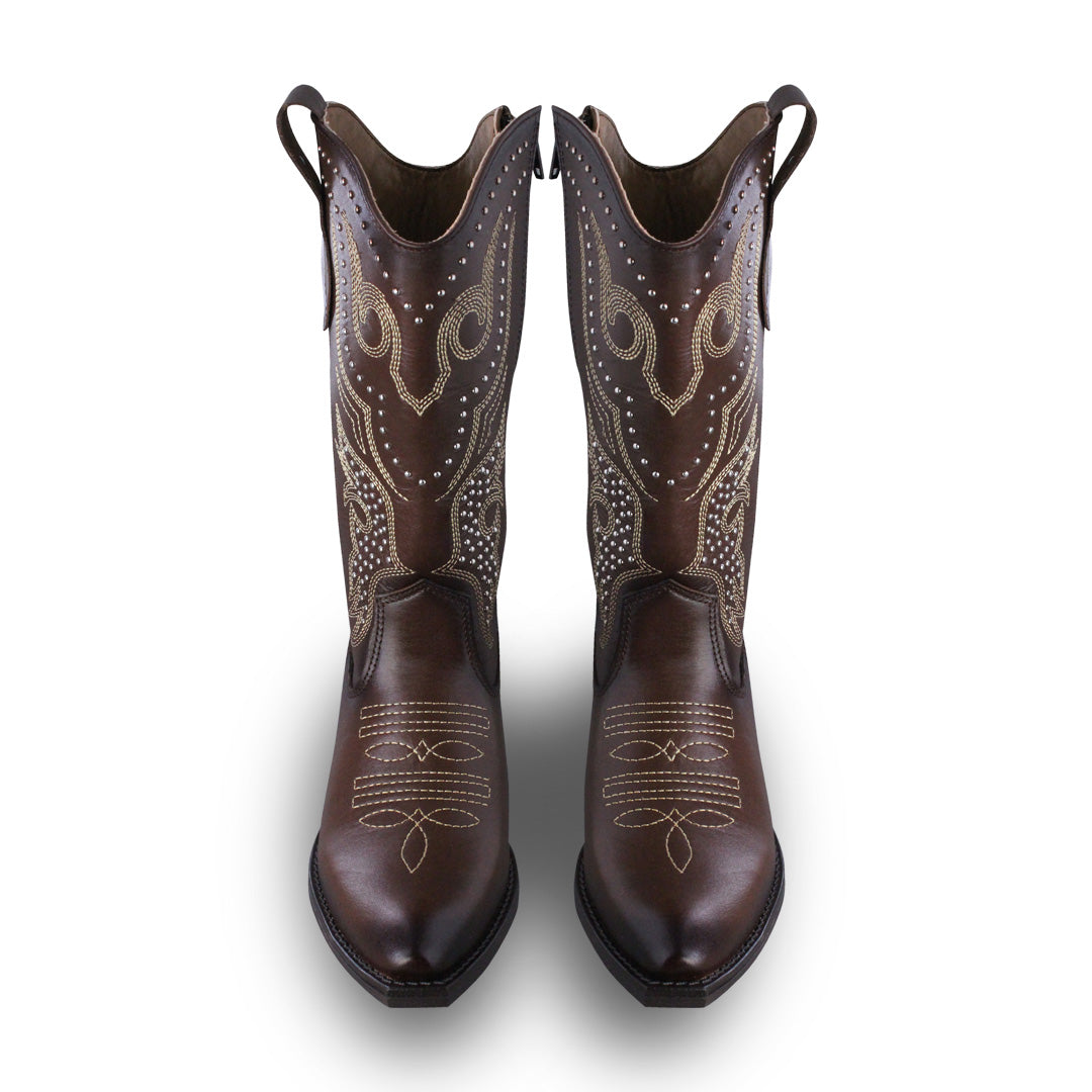 Bota Vaquera Mediana Mujer 96397 Davina Piel Brandy