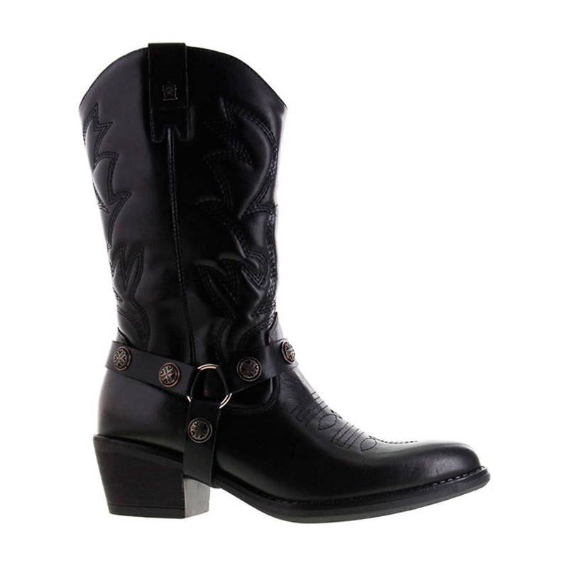 Bota Vaquera de Mujer 96401 Davina Piel Negro