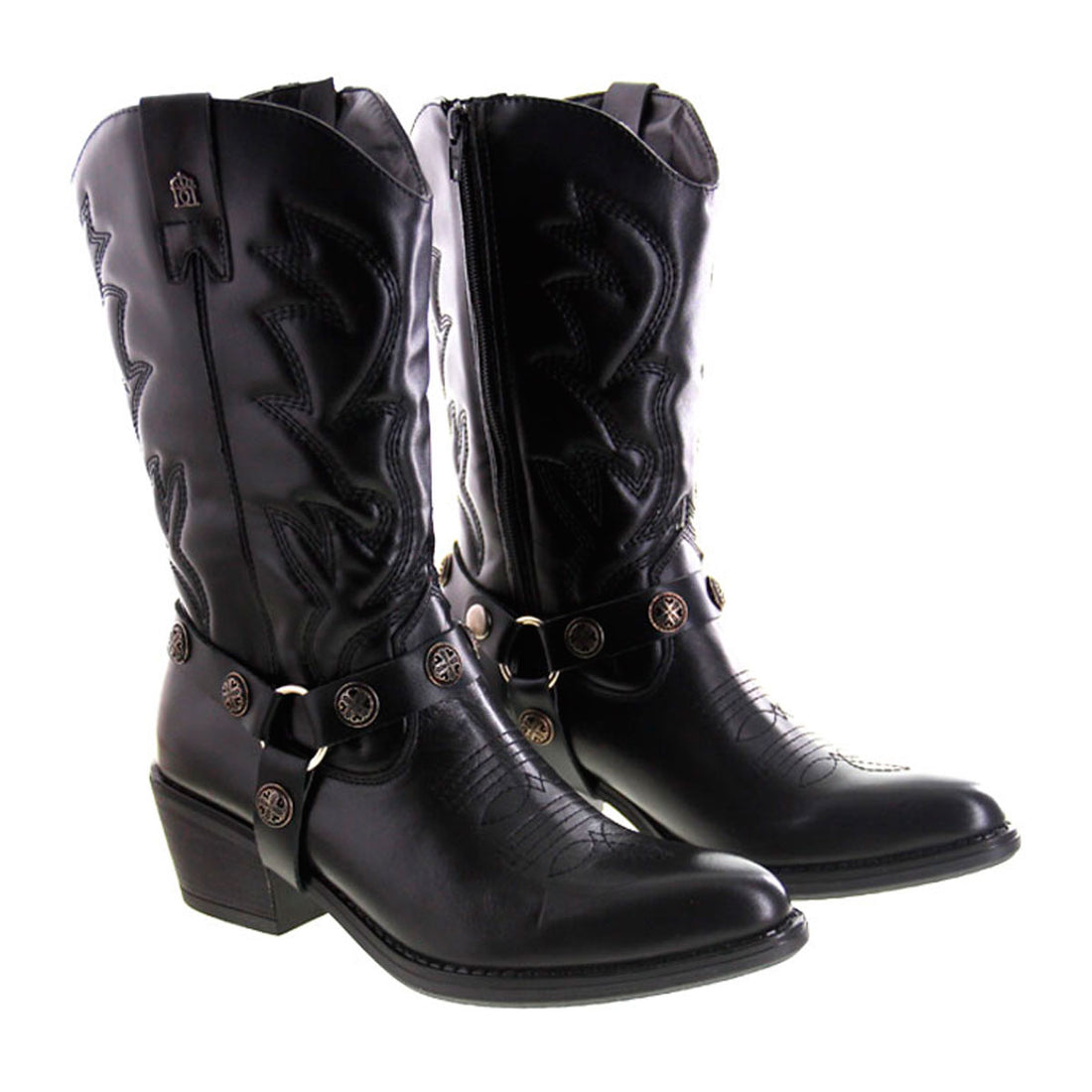 Bota Vaquera de Mujer 96401 Davina Piel Negro