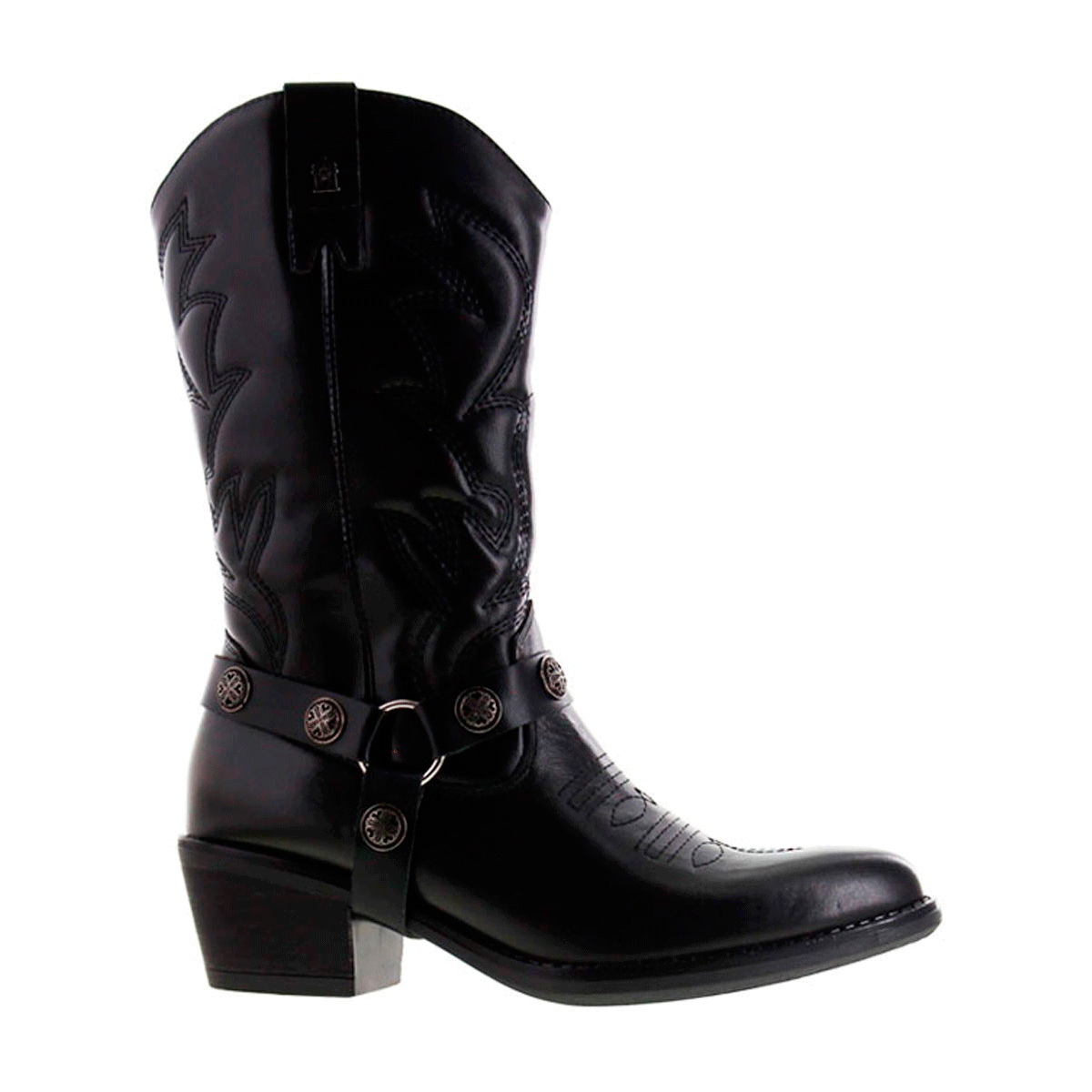 Bota Vaquera de Mujer 96401 Davina Piel Negro