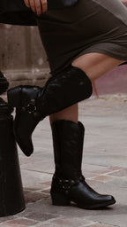 Bota Vaquera de Mujer 96401 Davina Piel Negro