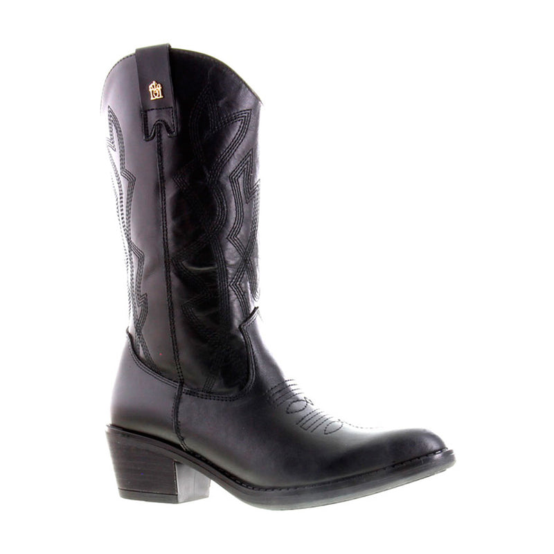 Bota Vaquera de Mujer 96405 Davina Piel Negro