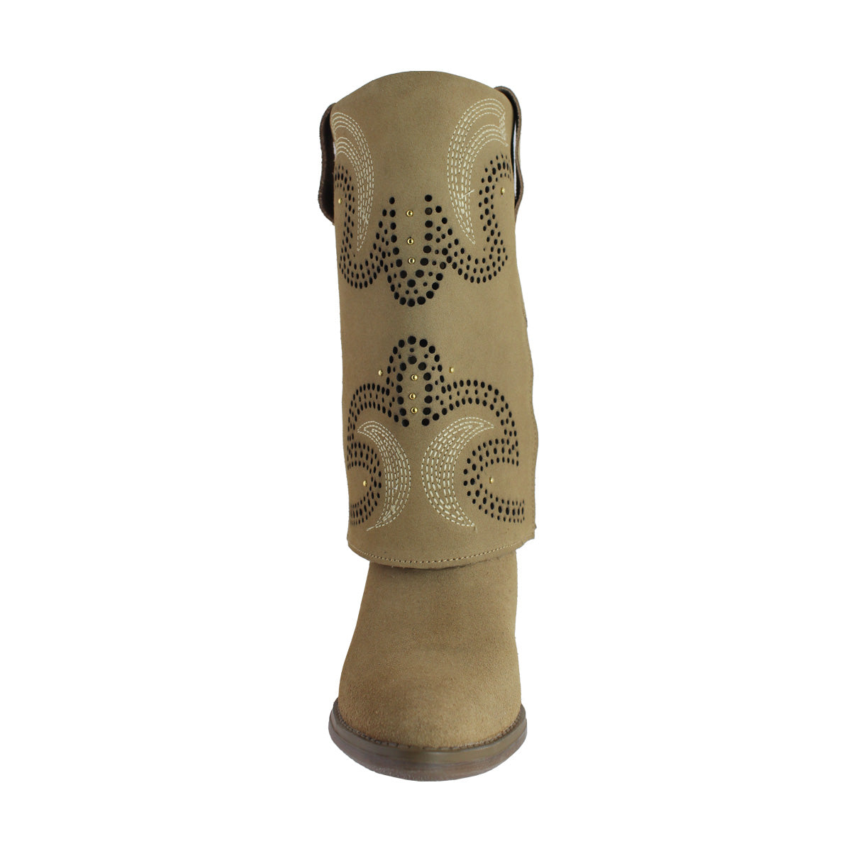 Bota Vaquera Mujer 96421 Gamuza Arena Faldón