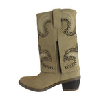 Bota Vaquera Mujer 96421 Gamuza Arena Faldón