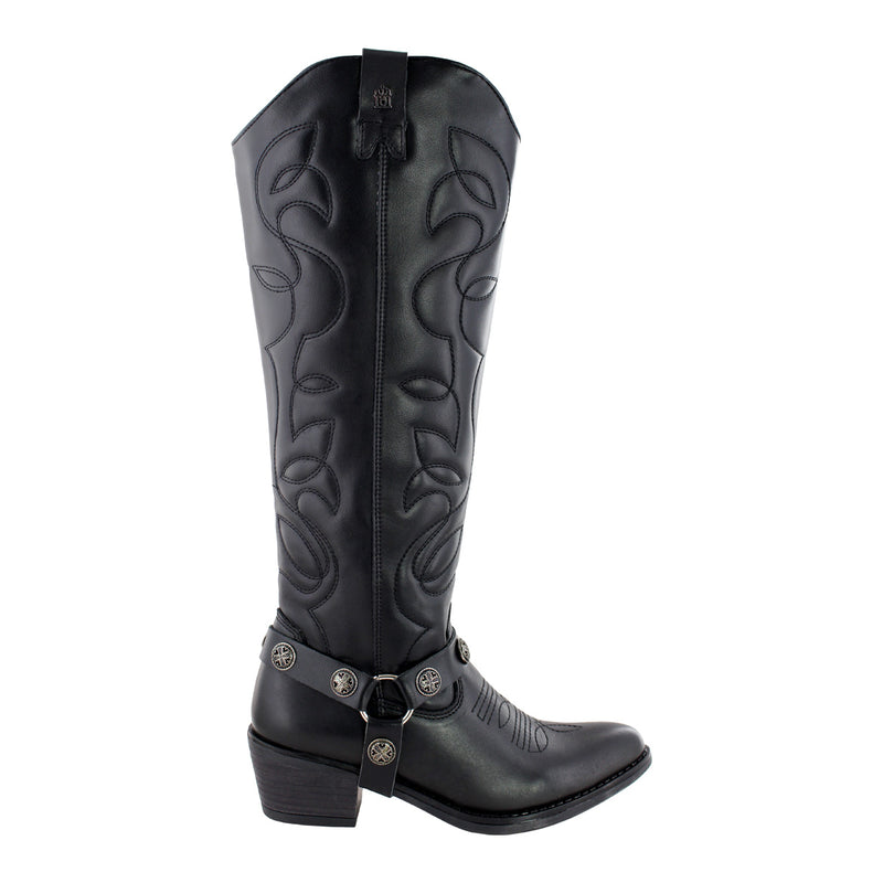 Bota Alta Vaquera 96501 Davina Piel Negra