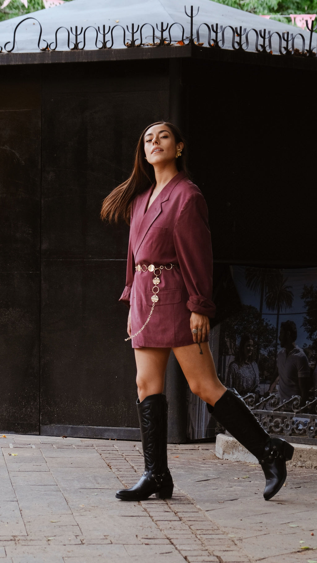 Bota Alta Vaquera 96501 Davina Piel Negra