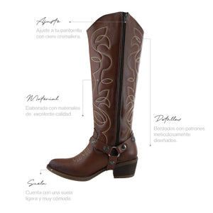 Bota Alta Vaquera 96503 Piel Davina Shedrón