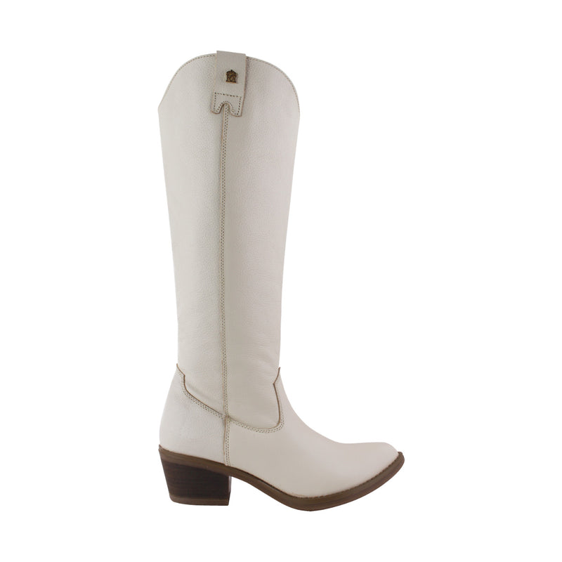 Bota Alta Vaquera Mujer 96505 Davina Piel Beige