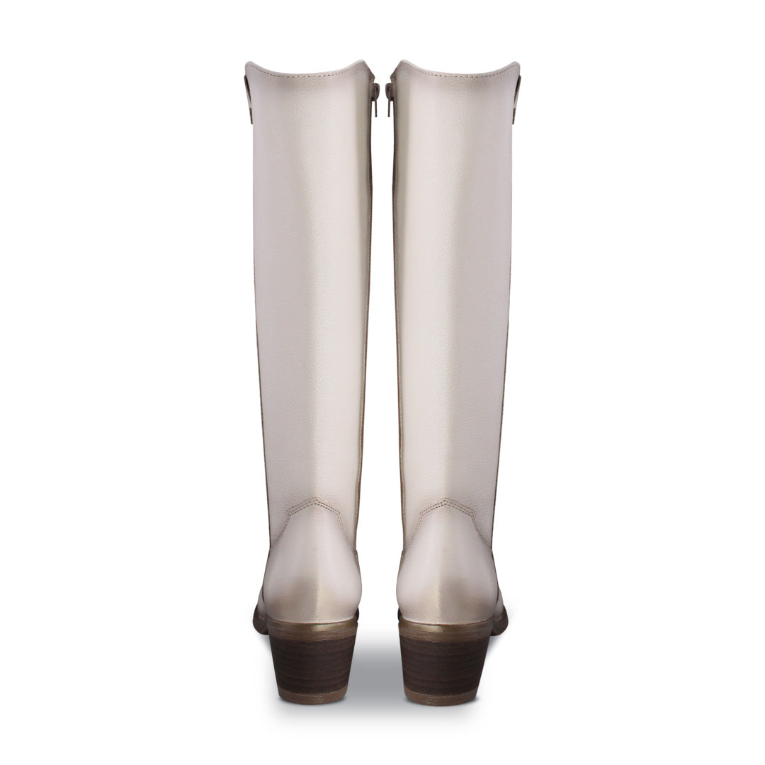 Rosa 96505 Bota Vaquera Alta Piel Marfil, vista 2