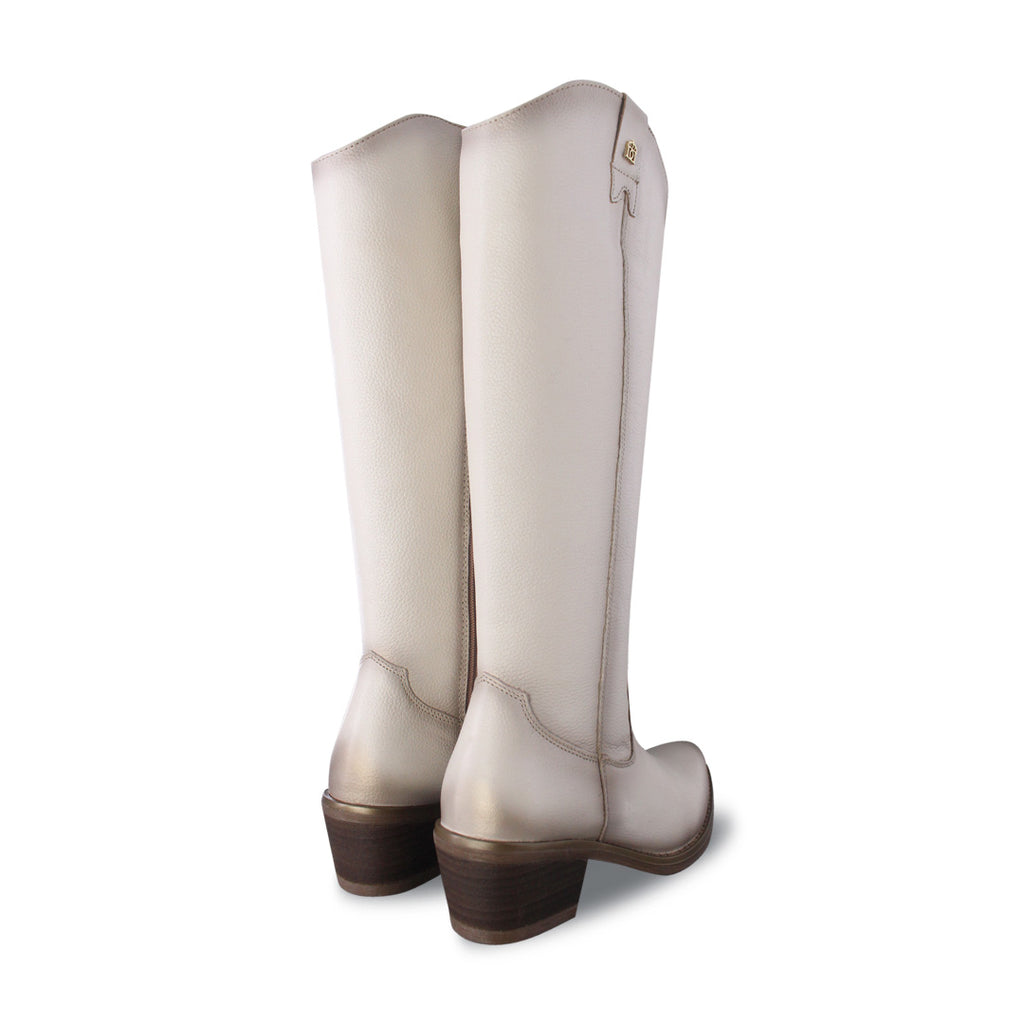 Rosa 96505 Bota Vaquera Alta Piel Marfil, vista 3
