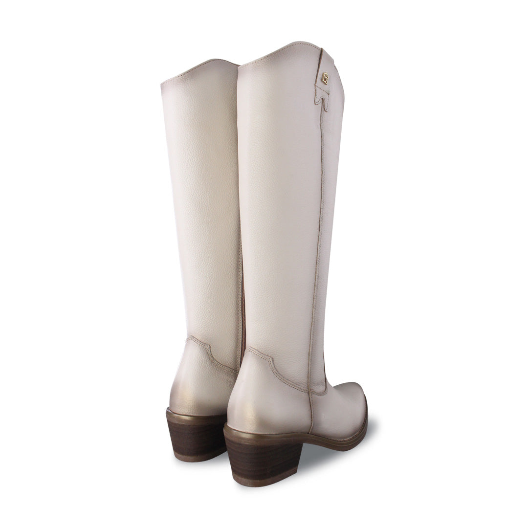 Rosa 96505 Bota Vaquera Alta Piel Marfil, vista 3