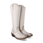Rosa 96505 Bota Vaquera Alta Piel Marfil, vista 4