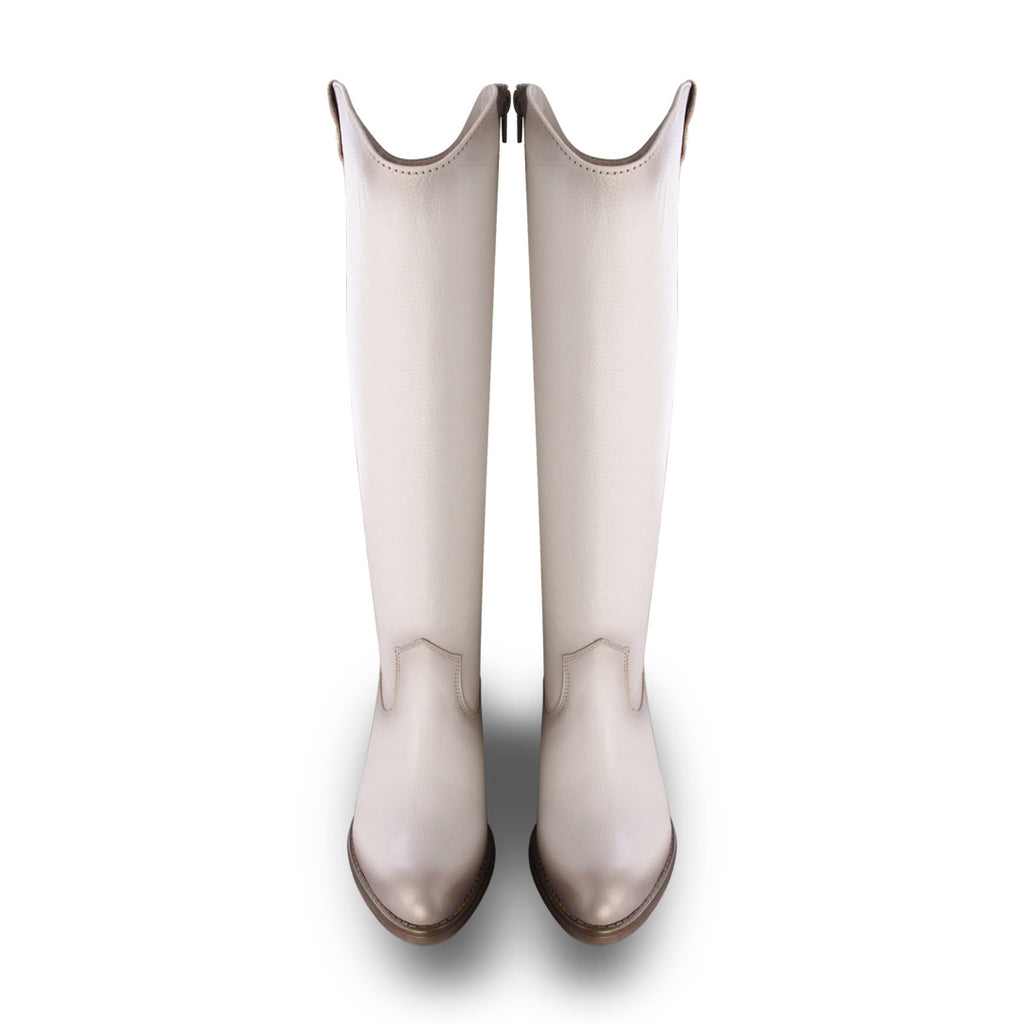Rosa 96505 Bota Vaquera Alta Piel Marfil, vista 5