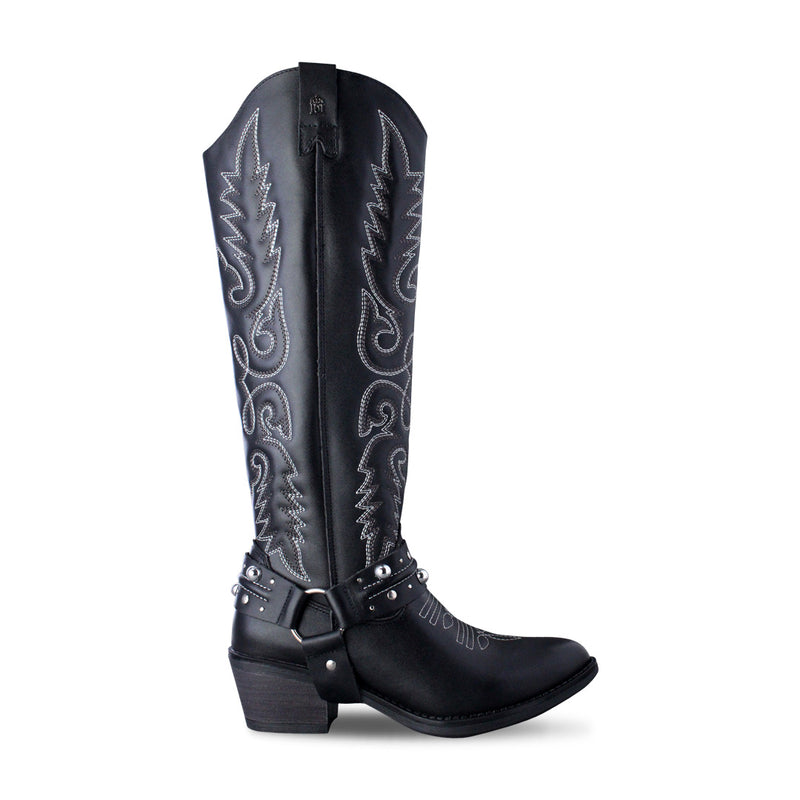 Bota Vaquera Alta de Mujer 96532 Davina Katia Negro