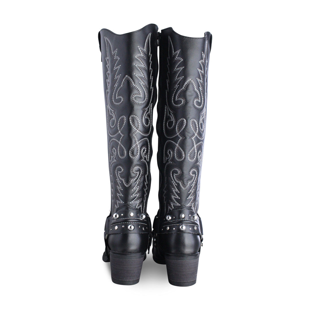 Bota Vaquera Alta de Mujer 96532 Davina Katia Negro