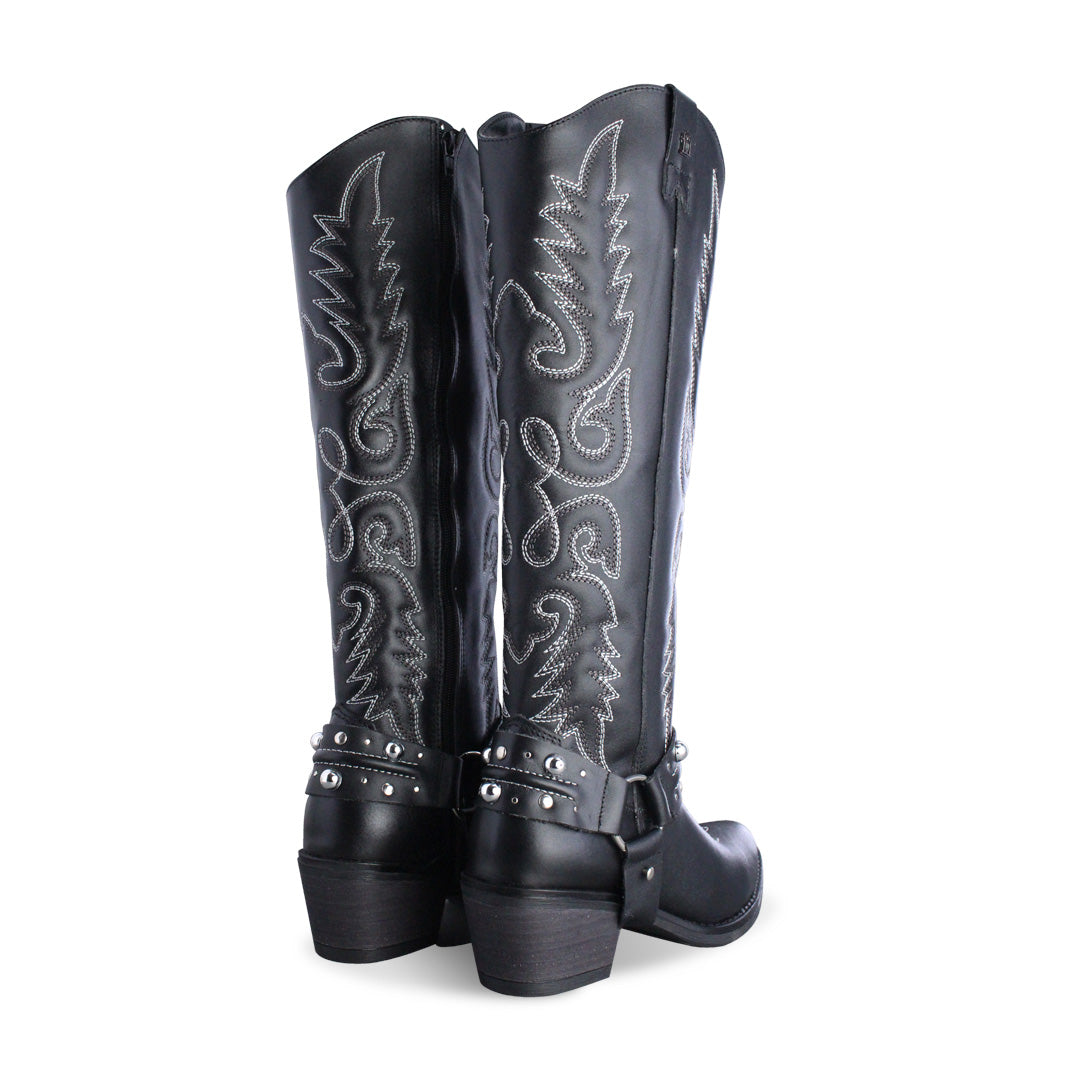 Bota Vaquera Alta de Mujer 96532 Davina Katia Negro