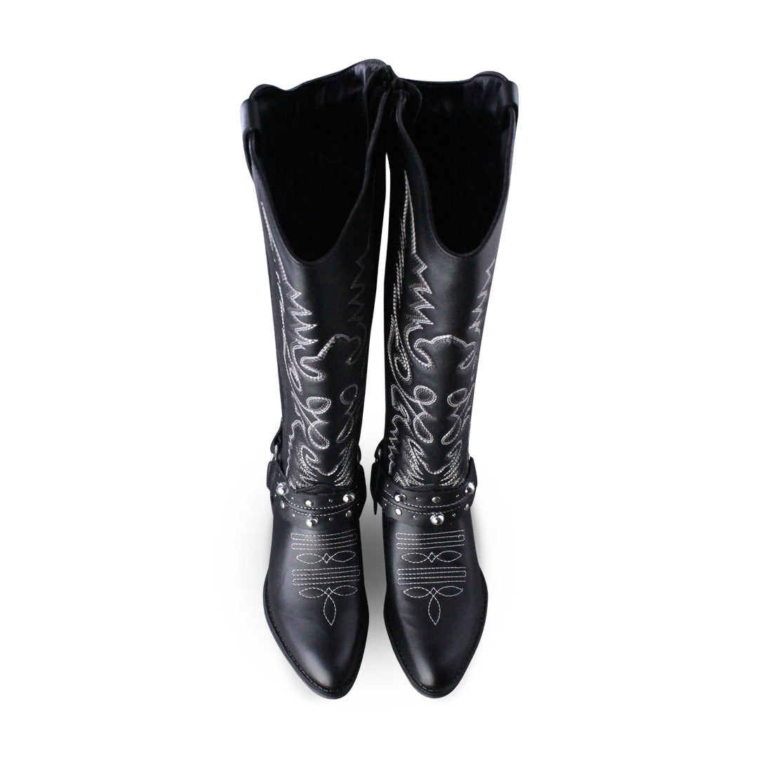 Bota Vaquera Alta de Mujer 96532 Davina Katia Negro