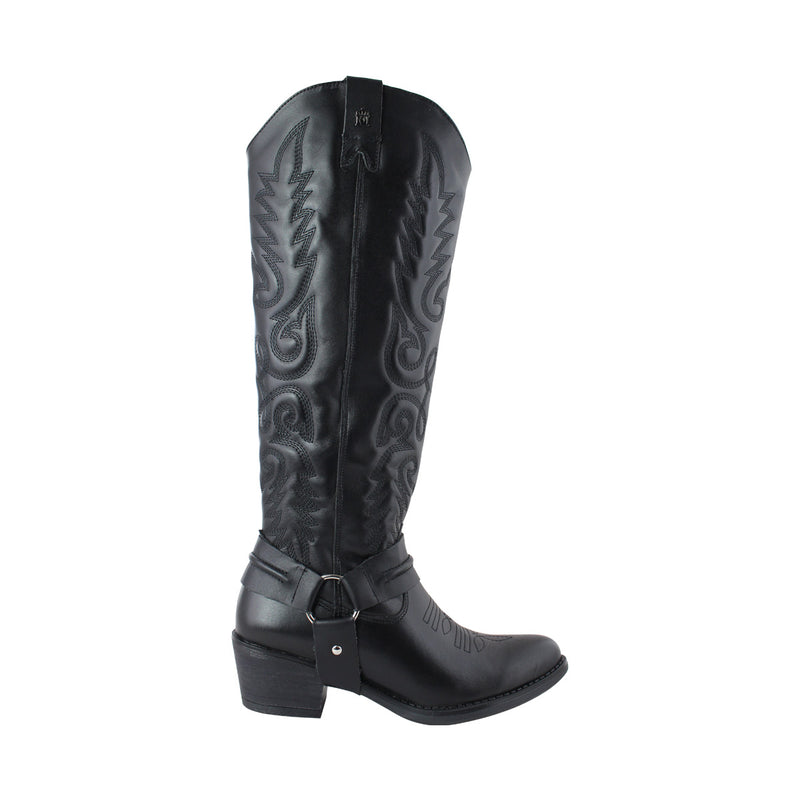 Bota Alta Vaquera Mujer 96534 Davina Piel Negro