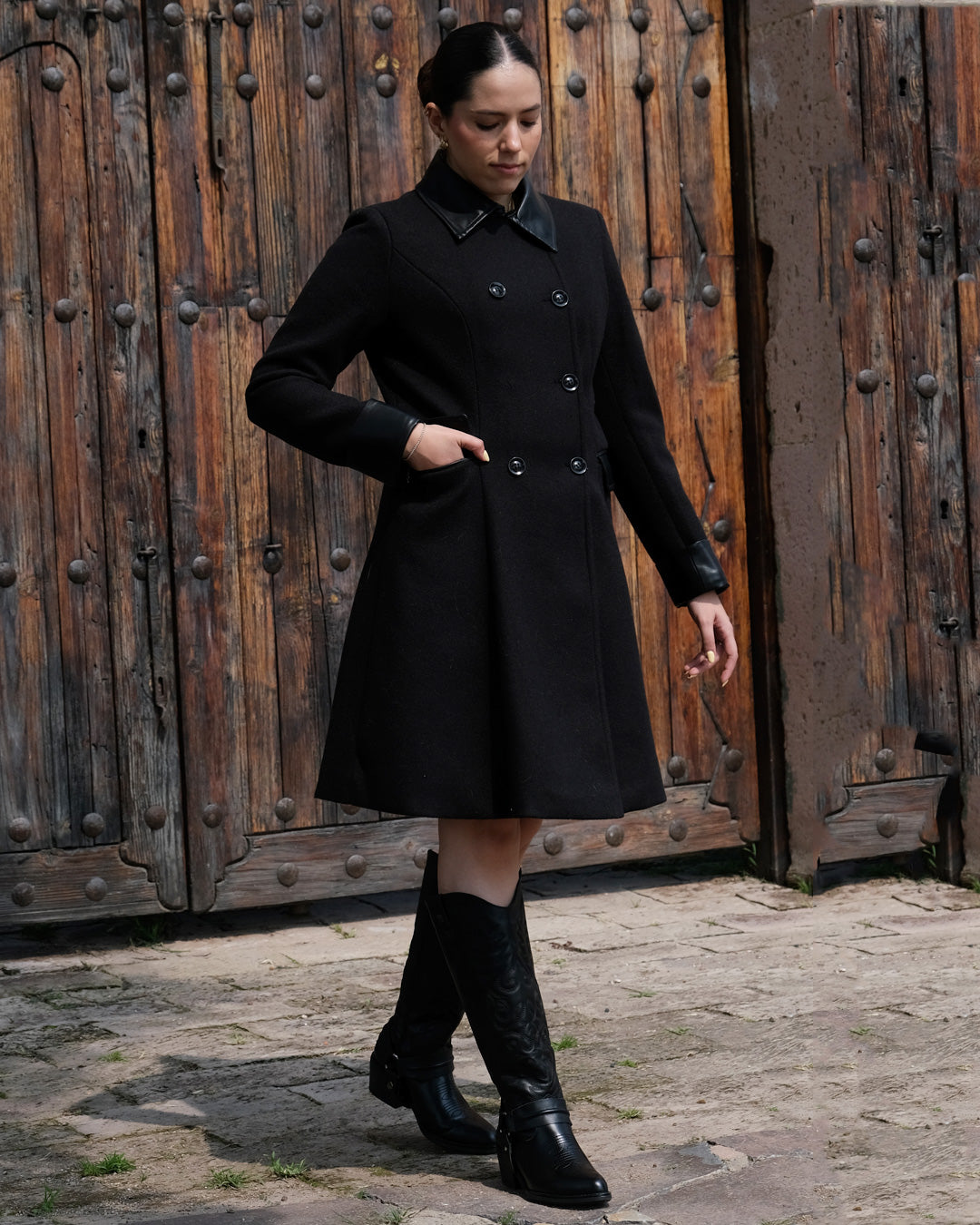 Bota Alta Vaquera Mujer 96534 Davina Piel Negro