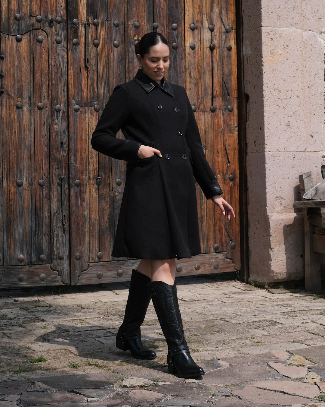 Bota Alta Vaquera Dama 96534 Davina Piel Negro