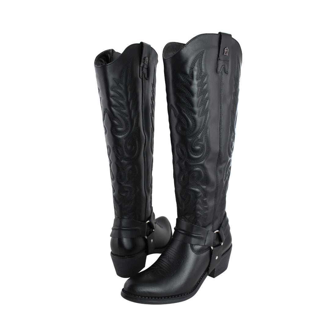 Bota Alta Vaquera Mujer 96534 Davina Piel Negro