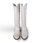 Bota Alta Vaquera Mujer 96539 Piel Marfil