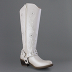 Bota Alta Vaquera Mujer 96539 Piel Marfil