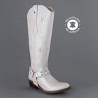 Bota Alta Vaquera Mujer 96539 Piel Marfil