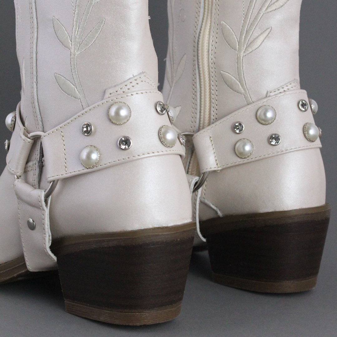 Bota Alta Vaquera Mujer 96539 Piel Marfil