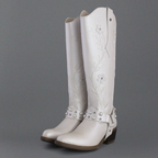 Bota Alta Vaquera Mujer 96539 Piel Marfil